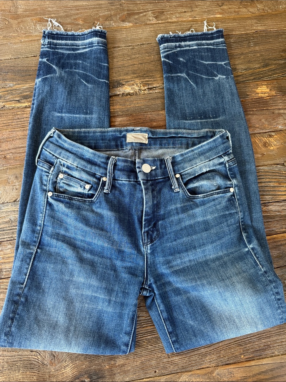 Mother jeans The Looker ankle fray skinny stretch jeans Size 27 - Picture 4 of 9